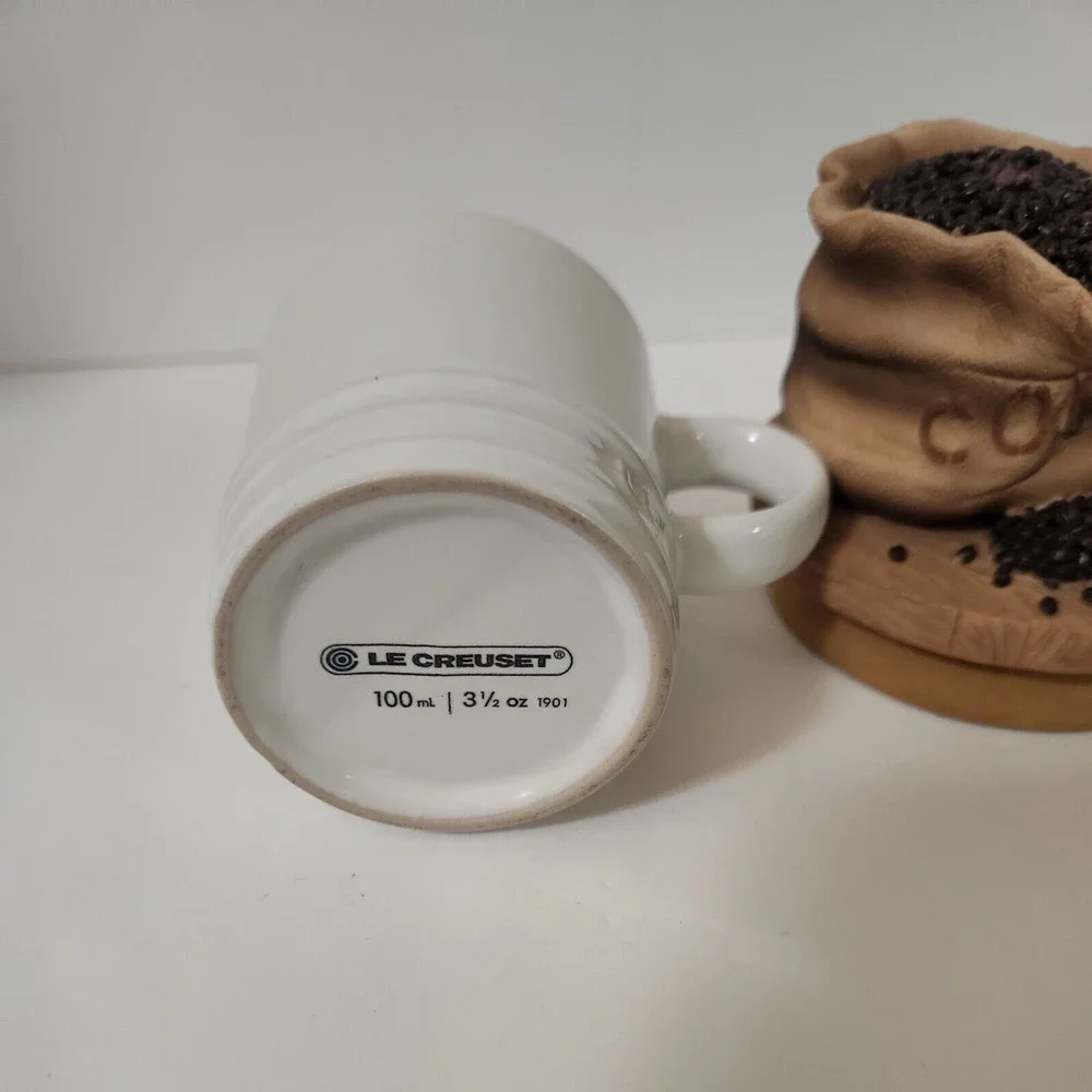Le Creuset Stoneware Petite Espresso Mug WHITE 100 ml 31/2 oz‎